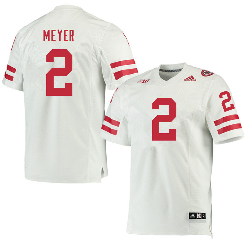 Men #2 Kelen Meyer Nebraska Cornhuskers College Football Jerseys Sale-White - Click Image to Close